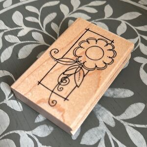 Floral Design Wooden Stamp Single Daisy by BlockArt for Stampendous NWT